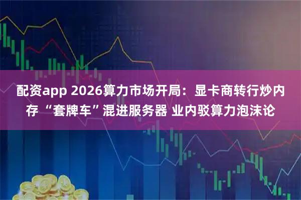 配资app 2026算力市场开局：显卡商转行炒内存 “套牌车”混进服务器 业内驳算力泡沫论